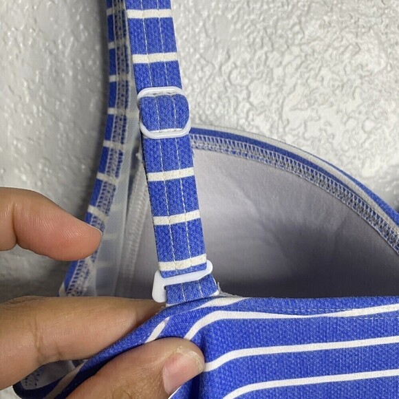 Nip Tuck Nautical Rope Navy Striped One-piece Swimsuit Women's US 10 Underwire - Picture 6 of 8